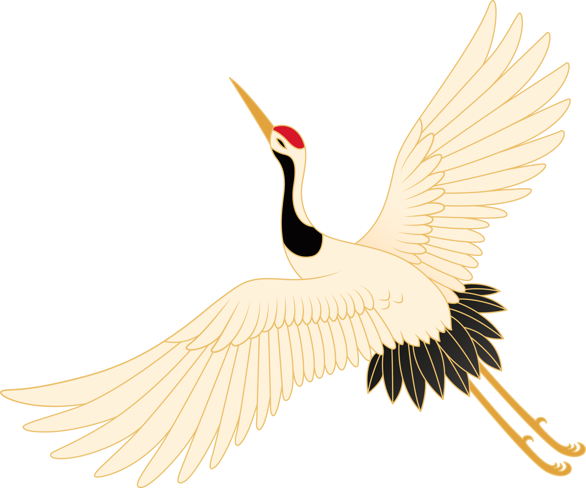 Flying Crane Birds Illustration