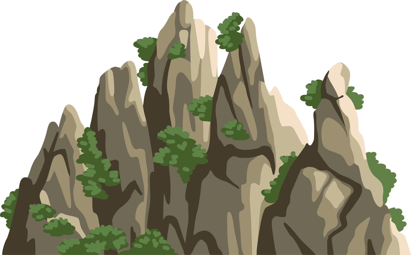 Chinese mountain flat illustration.